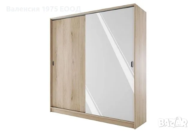 Гардероб с плъзгащи врати Сити 1009 комбинация бяло/ арвен, сонома или орех