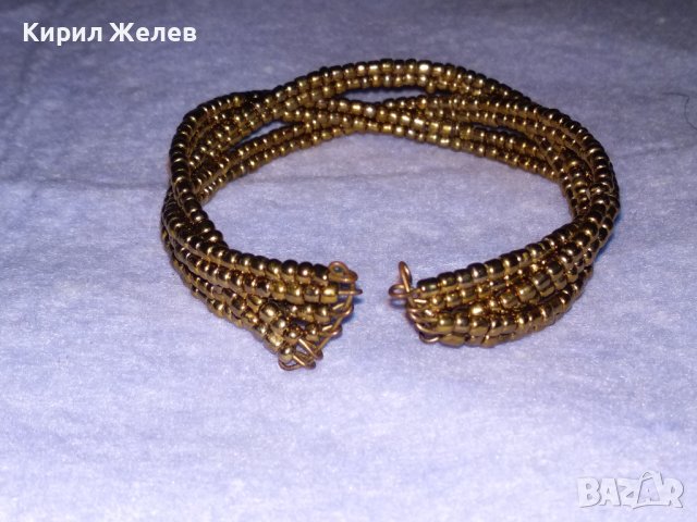 ЗЛАТИСТА РЕГУЛИРУЕМА БРОНЗИРАНА СТОМАНЕНА РЕТРО АРТ ГРИВНА РЪЧНА ИЗРАБОТКА 26573, снимка 3 - Гривни - 41191886