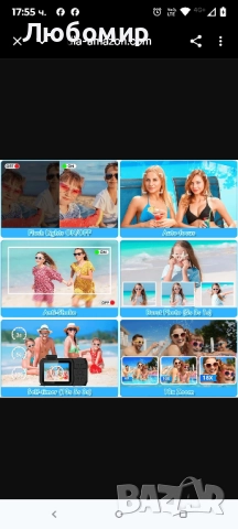 33FT/10M Подводна камера 4K 48MP Водоустойчива камера с 32GB карта Двоен екран Здрава , снимка 9 - Камери - 52029137