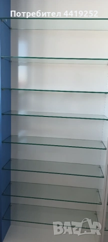 Продавам 6бр. Стелажи от пдч+стъкло за допълнително обзавеждане на магазин, склад,а-ка