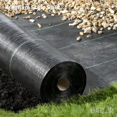 Черен агротекстил против плевели, 90г/м², UV защита, 1.1м х 50м, снимка 4 - Други - 53833652