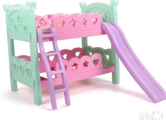 Легло за кукли Барби с пързалка двуетажно, снимка 6 - Кукли - 48398219