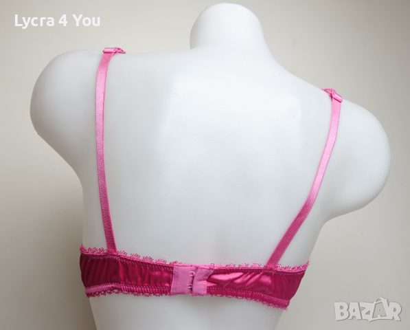 80В размер розов сатенен сутиен с оформени чашки, снимка 6 - Бельо - 36255777