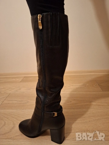 Черни кожени ботуши Fabiano, снимка 5 - Дамски ботуши - 53067009