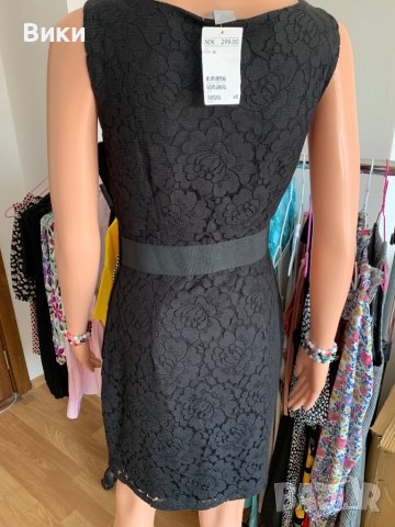 HM черна рокля от дантела размер S, снимка 12 - Рокли - 40819595