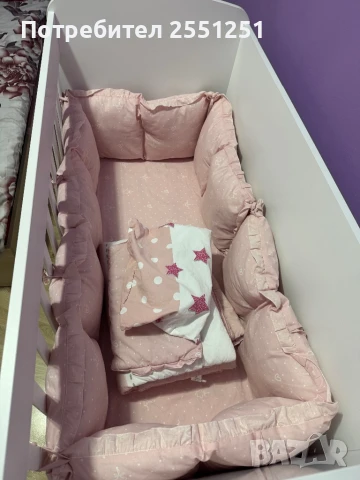 Продавам Бебешко Легло с Колела и Матрак 60X120СМ, снимка 5 - Бебешки легла и матраци - 51404067