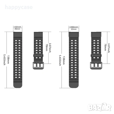 OCEAN QUICKFIT Силиконова каишка за Garmin Fenix/Instinct/Enduro/Epix, снимка 15 - Каишки за часовници - 53833848