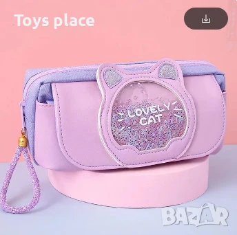 Несесер моливник котенце с бляскави частици , снимка 2 - Ученически пособия, канцеларски материали - 50753184