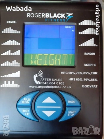 Запазен велоергометър Roger Black стационарен велосипед с дигитален дисплей и захранващ адаптер, снимка 4 - Фитнес уреди - 52580594