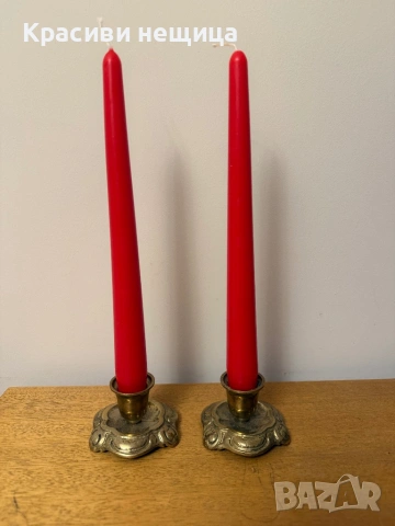 Чифт месингови свещници, снимка 7 - Други ценни предмети - 53062427