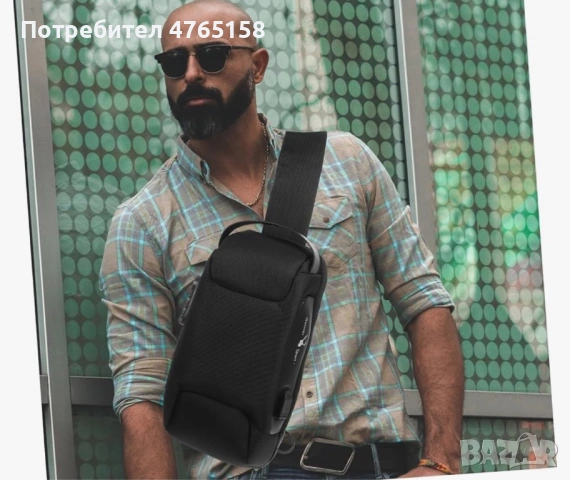 Черна чанта за през рамо, снимка 2 - Чанти - 53840620