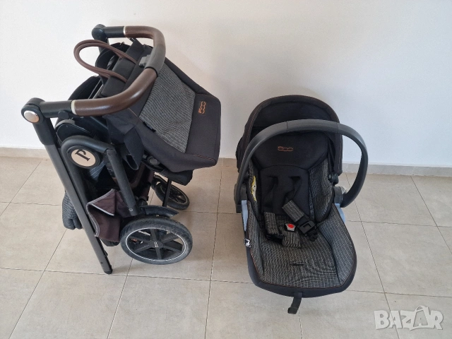Количка, столче за кола, кош Peg Perego Veloce, цвят Fiat 500, снимка 2 - Детски колички - 53658560