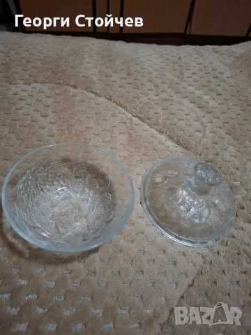 Продавам стъклена кристална бонбониера, снимка 2 - Други - 53867331