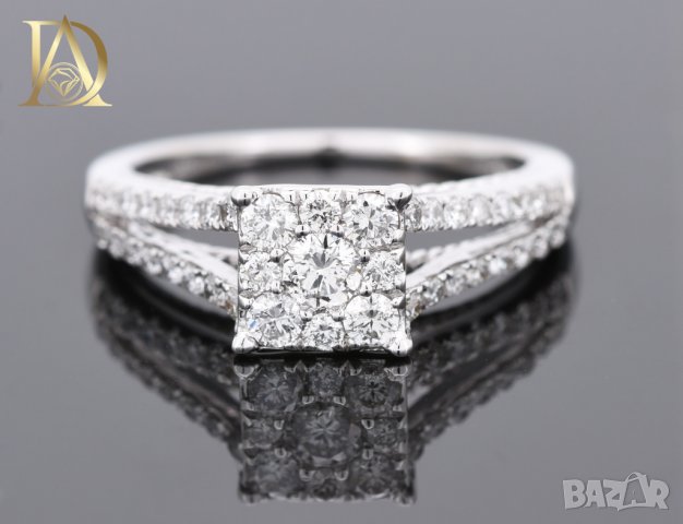 Нов Златен Пръстен с 0.72кт Естествени Брилянти 