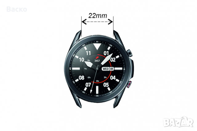 Силиконови каишки 22мм за Huawei Watch 3/ Samsung Galaxy Watch 3 - 45mm, снимка 3 - Каишки за часовници - 34151110