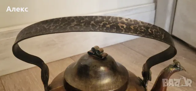 Античен, голям, кован, меден чайник– 3.2л, снимка 4 - Антикварни и старинни предмети - 48839237