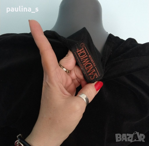 Луксозна дизайнерска блуза от кадифе top "Sandwich" fashion / голям размер , снимка 6 - Блузи с дълъг ръкав и пуловери - 36151463