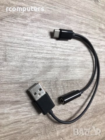 Преходник USB Type-C M-3.5 Audio F+USB M charging, снимка 1 - Друга електроника - 40388069