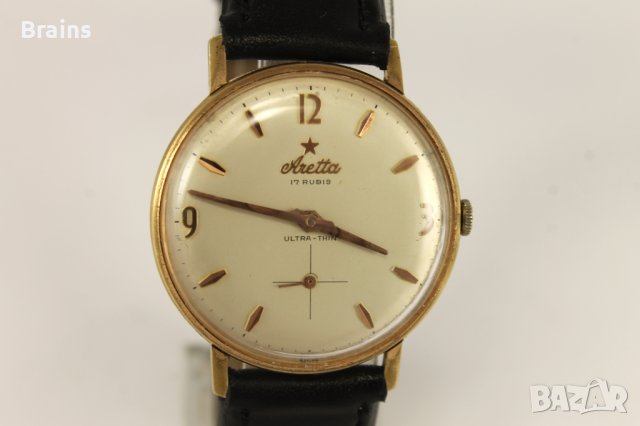 1960's ARETTA Ultra Thin Позлатен Швейцарски Ръчен Часовник, снимка 4 - Антикварни и старинни предмети - 40577043