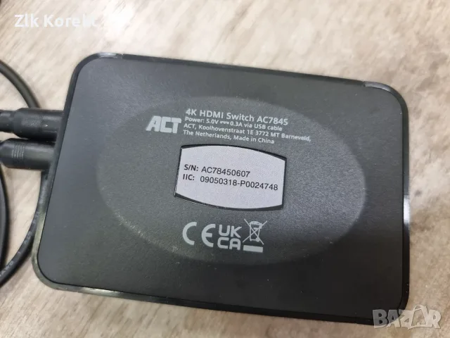 HDMI суич 4K- 60Hz, снимка 4 - Кабели и адаптери - 56199000