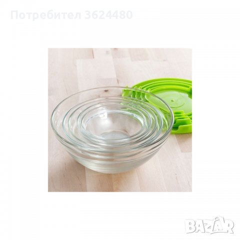 Комплект купи 5 бр, Стъклени с Капак против протичане, снимка 3 - Прибори за хранене, готвене и сервиране - 40039442