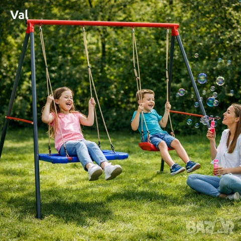 Двойна градинска люлка - класическа и щъркелово гнездо - гарантиран релакс и удоволствие, снимка 7 - Други - 53822373