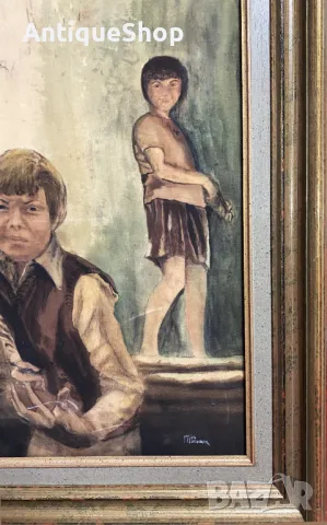 Картина, коприна, Mia, Moreaux, Миа, Моро,painting, silk, живопис, снимка 2 - Картини - 50428452