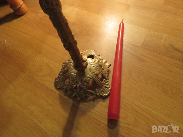 Красив Свещник, Стар бронзов свещник  троен свещник с 3 свещи свещ бронз бронзов, снимка 6 - Други - 28271060
