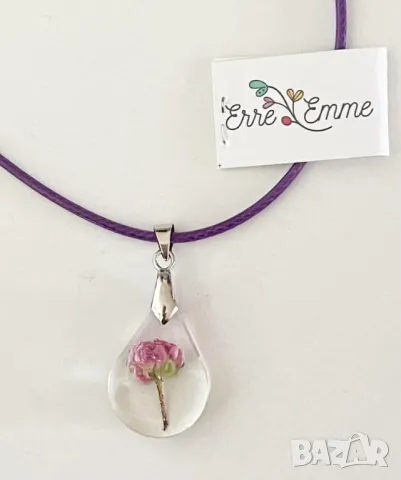 Ръчно изработени колиета от бижутерийна смола, естествени цветя и материали, снимка 11 - Колиета, медальони, синджири - 46691466
