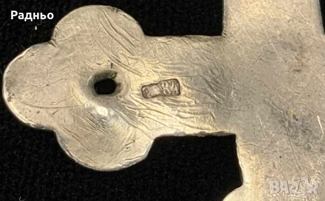 Руски сребърен кръст сребро проба 84 с емайл., снимка 3 - Антикварни и старинни предмети - 52790893