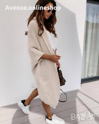 Дълга жилетка плетиво