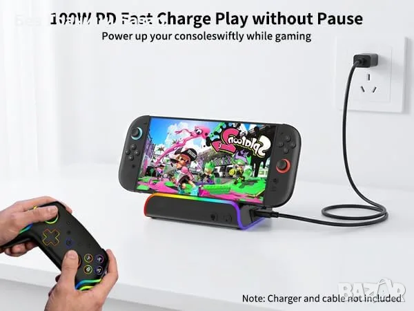 Нова ТВ докинг станция за Nintendo Switch 2 4K HDMI бързо зареждане USB 3.0 100W PD, снимка 2 - Аксесоари - 56211204