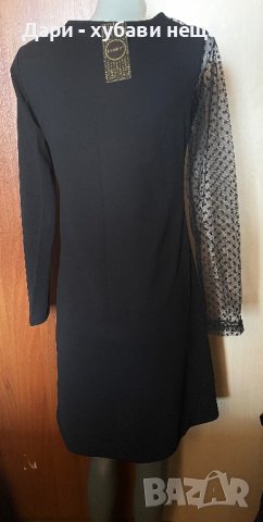 Черна рокля с интересен модел🍀❤️M/L(40)❤️🍀арт.5008, снимка 3 - Рокли - 41432940