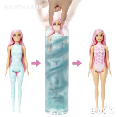 BARBIE COLOR REVEAL Rain or Shine Кукла Barbie® с магическа трансформация HCC57, снимка 3 - Кукли - 40281127