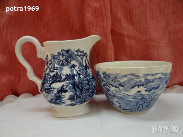 Порцелан на The Hunter by Myott в синьо, снимка 9 - Антикварни и старинни предмети - 41739296