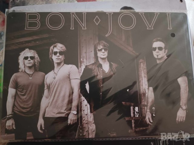 BON JOVI-метална табела (плакет) 20 на 30 см, снимка 2 - Китари - 41524428