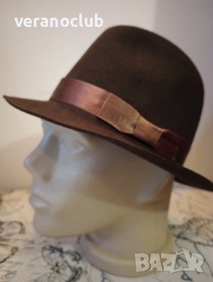 Мъжка филцова шапка Кафява