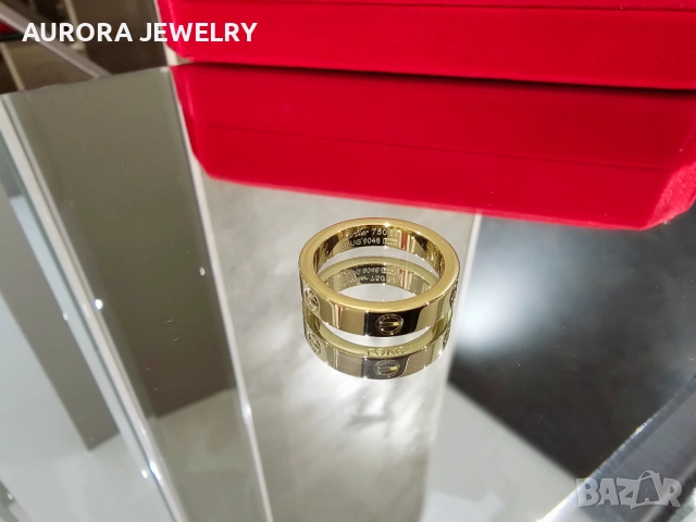 CARTIER Gold Love Band Унисекс (Мъжки / Дамски) Пръстен, снимка 4 - Пръстени - 52916831