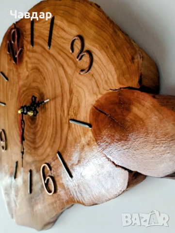 Ръчно изработен дървен стенен часовник, снимка 2 - Декорация за дома - 52750122