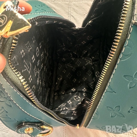 Дамска чанта в тюркоазен цвят PIERRE CARDIN от еко кожа, снимка 9 - Чанти - 53793153