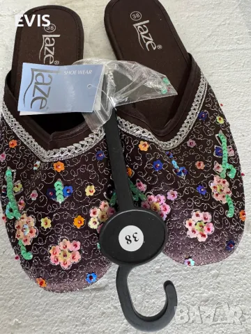 Дамски чехли с пайети, снимка 2 - Чехли - 49936105