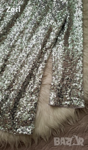 ВПЕЧАТЛЯВАЩА рокля, цялата в сребристи пайети, снимка 5 - Рокли - 52585391