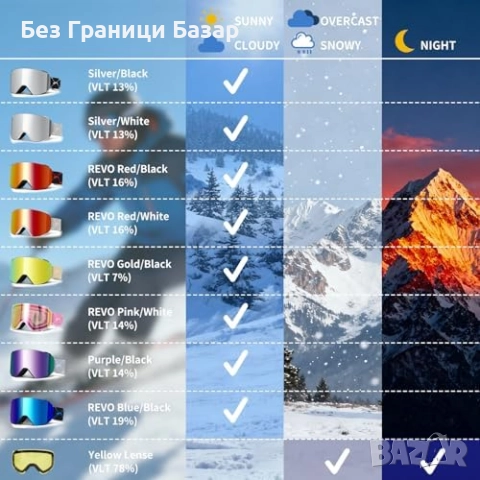 Нови Ски и снежни очила с OTG дизайн, вентилация и силиконова лента, снимка 5 - Зимни спортове - 52257193