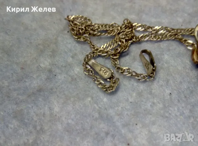 СТИЛНА ВИНТИДЖ ПЛЕТКА СРЕБЪРНА ГРИВНА СРЕБРО 925 със СРЕБЪРНА ВИСУЛКА СЛОНЧЕ с КРИСТАЛЧЕТА 49315, снимка 11 - Гривни - 49757269