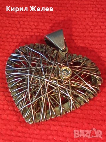 АРТ СЪРЦЕВИДЕН ФИНА РЪЧНА ИЗРАБОТКА МЕДАЛЬОН ПЕНДАНТ СРЕБРО 925 ДИЗАЙНЕРСКИ УНИКАТ 15171