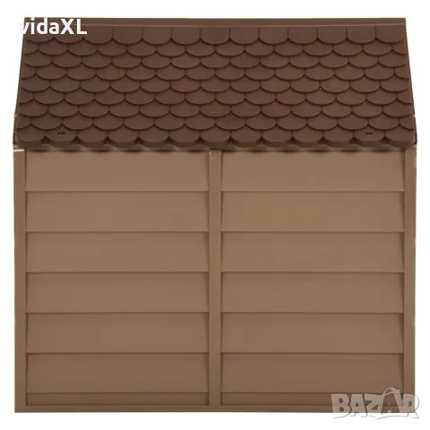 vidaXL Кучешка колиба, кафява, 71x71,5x68 см, РР, снимка 2 - За кучета - 56146628