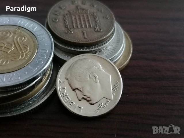 Монета - САЩ - 1 дайм | 1967г., снимка 2 - Нумизматика и бонистика - 34795765