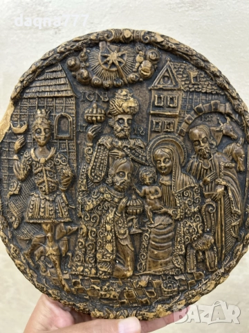 Антикварен восъчен плакет 1718 г