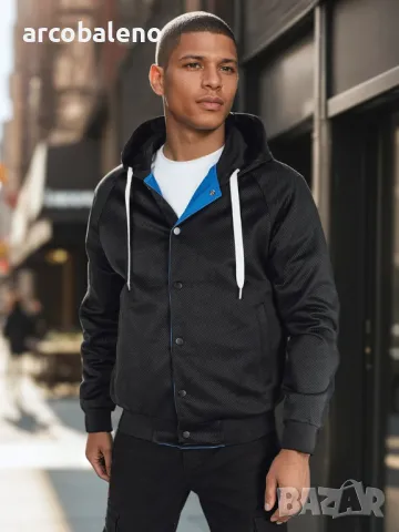 Мъжко двулицево бомбър яке с качулка, 2цвята , снимка 4 - Якета - 50282782