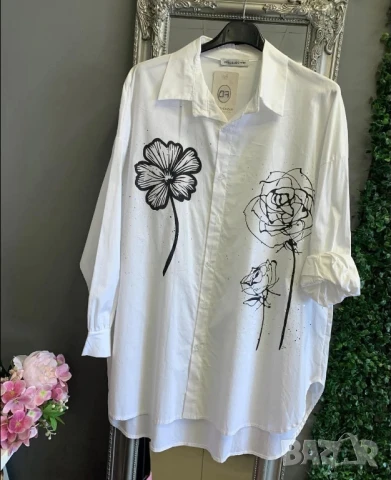 памучни ризи с асиметрична дължина , снимка 5 - Ризи - 50871963
